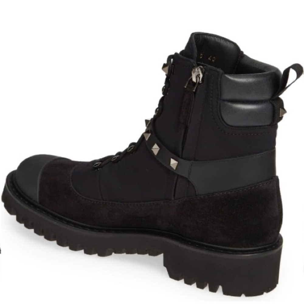 Valentino garavani rockstud cap toe combat boot - Picture 2 of 11